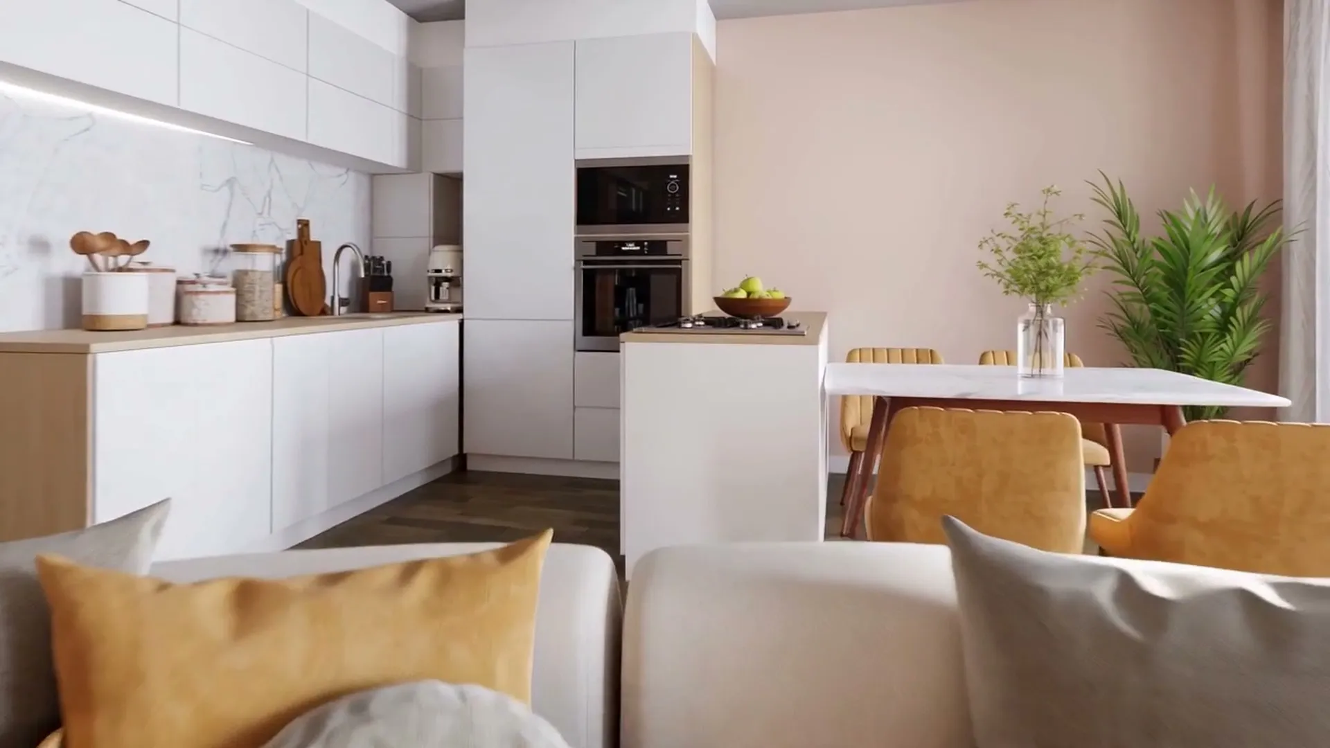 Frame from an architectural animation of a residential development