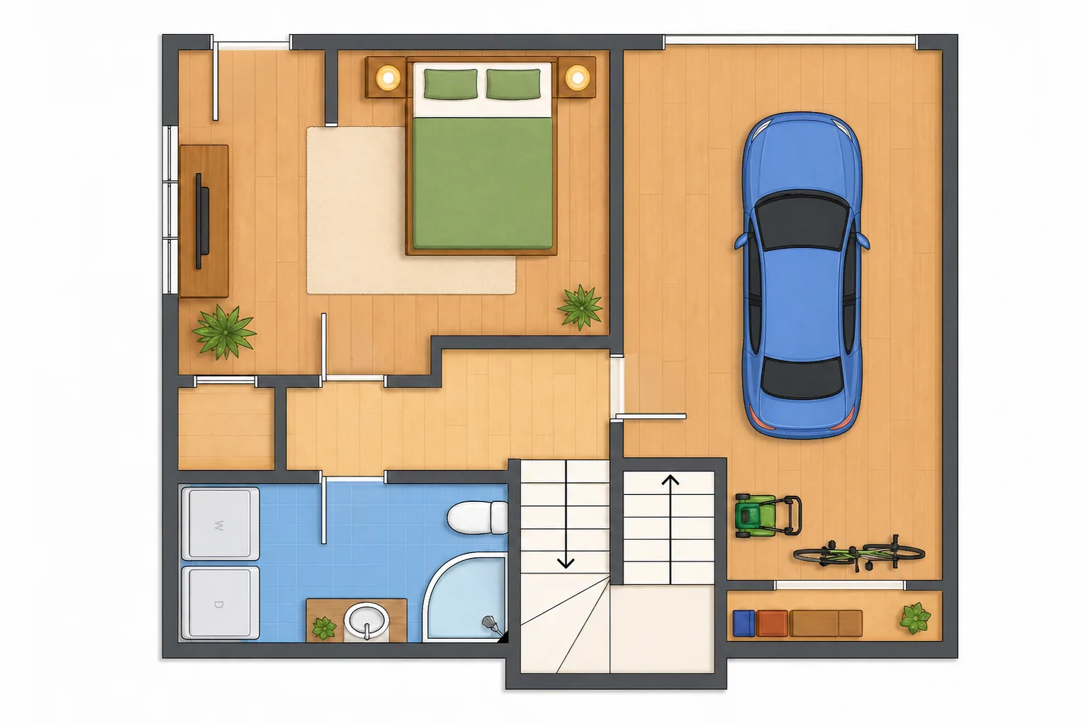 2D floor plans - A clean 2D floor plan — fast material for listings and documentation.