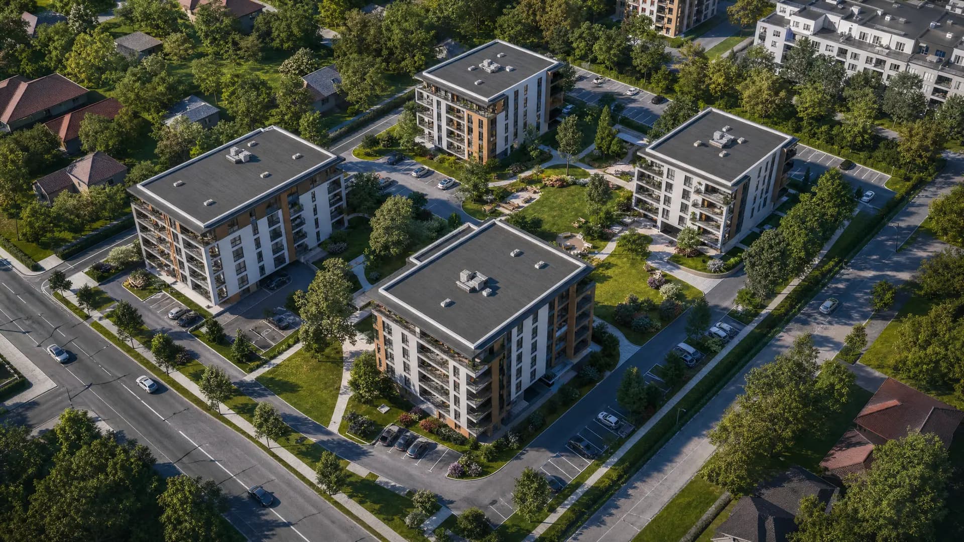 Site plans - The whole plot from the air — an investor offer in a single image.