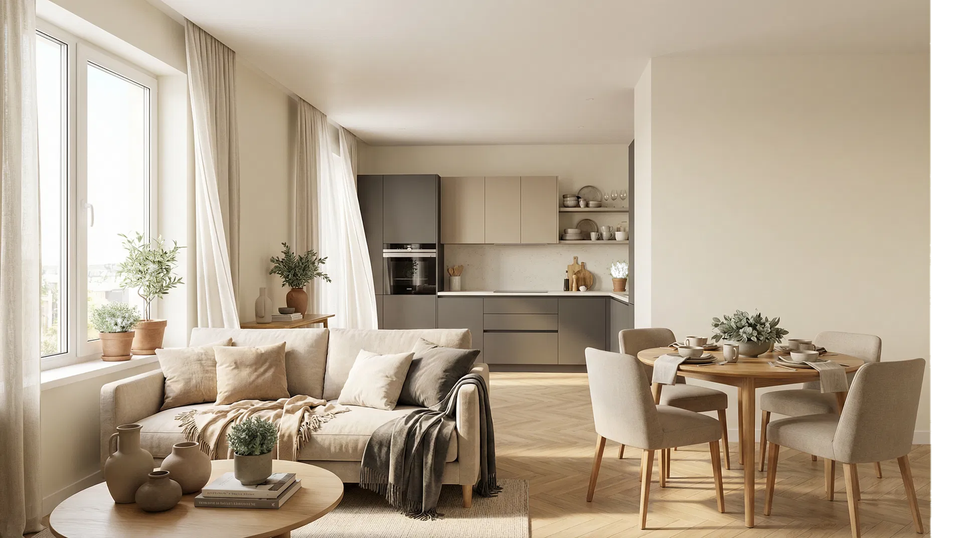 Elegant Render interior - a photorealistic example of architectural visualization