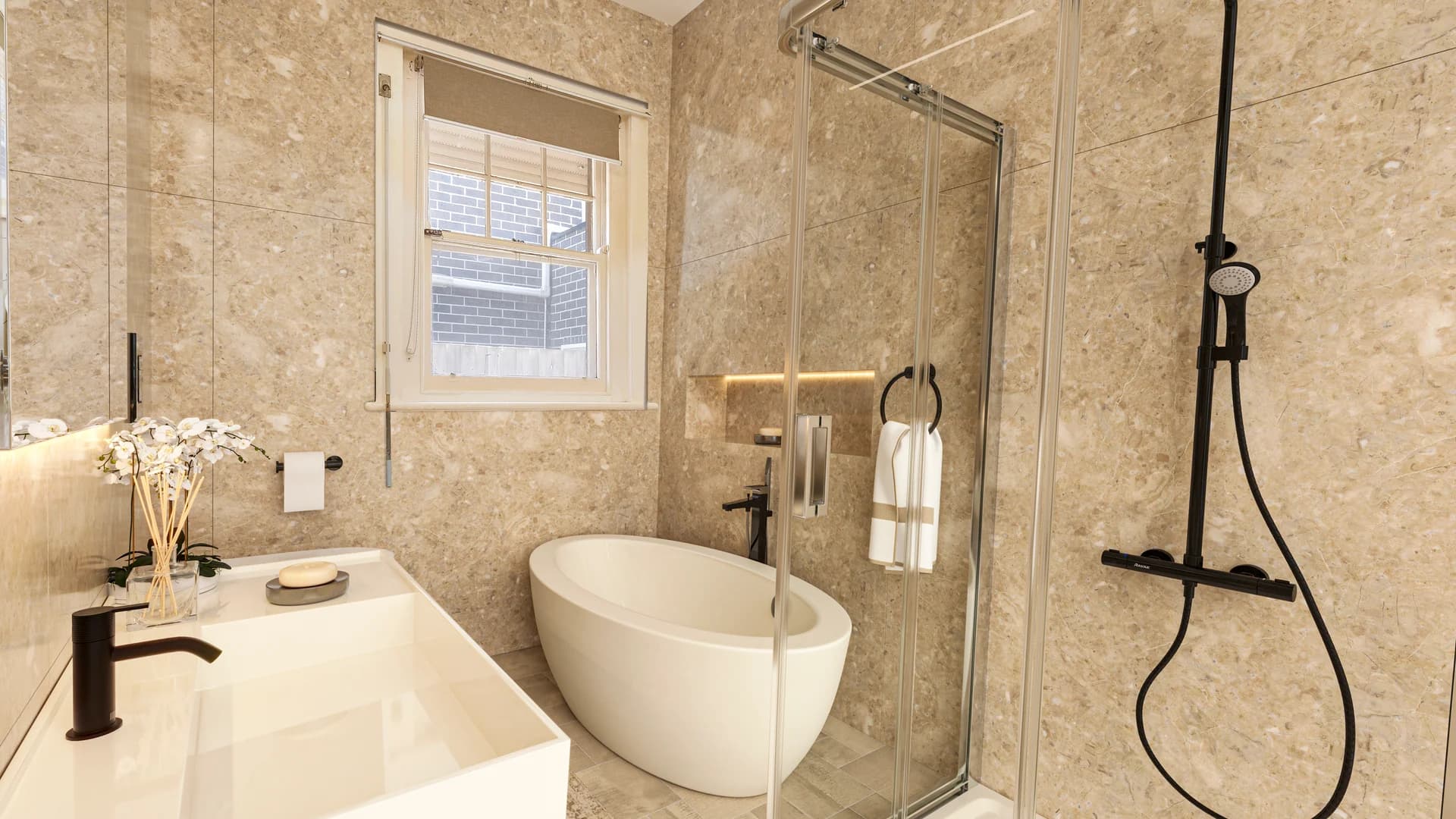 Virtual renovation — renovated interior with new materials