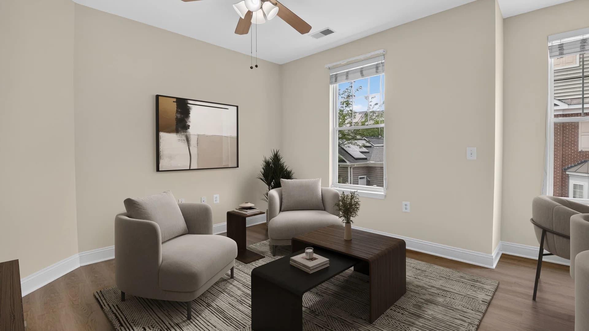 Virtual staging — styled room with furniture and decoration