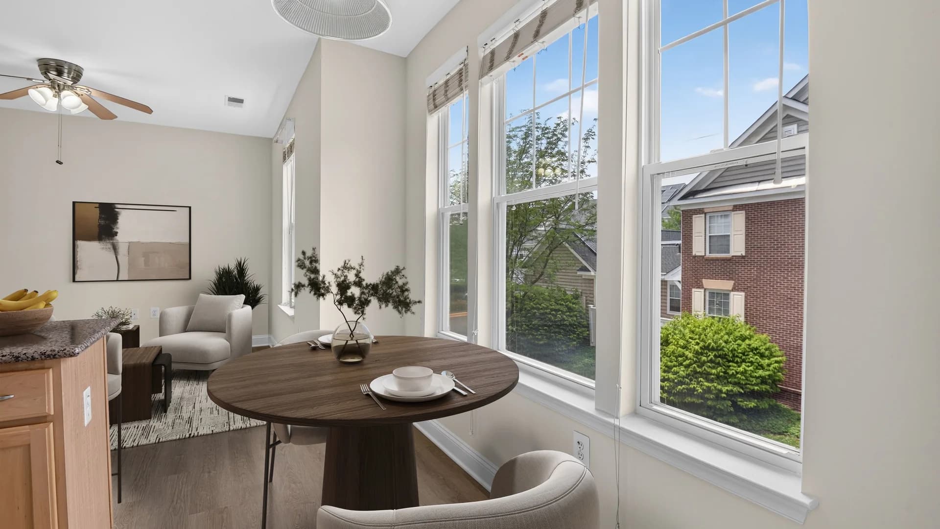 Virtual staging — furnished room with furniture and decoration