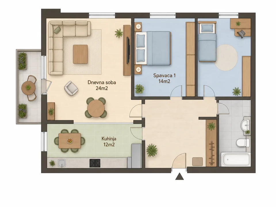 2D and 3D floor plans - final visual after editing